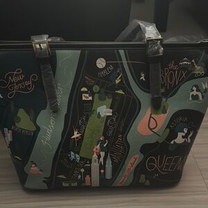 Spartina 449 Stylish Black and Green Tote Bag